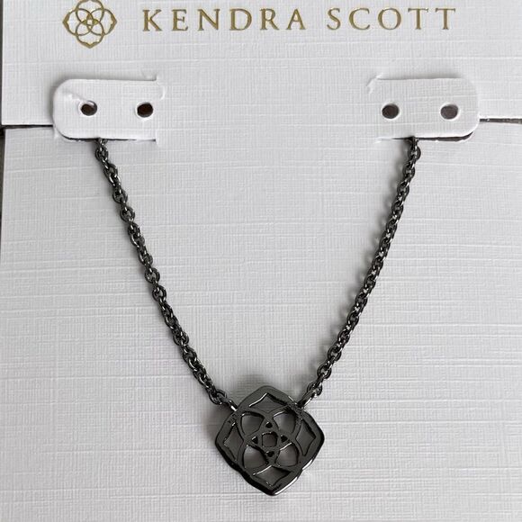 New Kendra Scott Decklyn Gunmetal Pendant Necklace - Picture 5 of 6